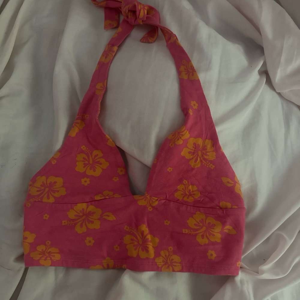 Garage Pink and Orange Floral Tank Top